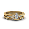 Load image into Gallery viewer, cushion-cut-Infinity-twist-diamond-matching-bridal-set-in-14K-yellow-gold-FD8253CU-NL-YG