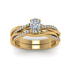 Load image into Gallery viewer, cushion-cut-Infinity-twist-diamond-matching-bridal-set-in-14K-yellow-gold-FD8253CU-NL-YG