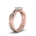 Load image into Gallery viewer, cushion-cut-Infinity-twist-diamond-matching-bridal-set-in-14K-rose-gold-FD8253CU-NL-RG

