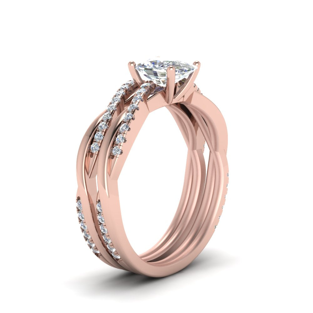 cushion-cut-Infinity-twist-diamond-matching-bridal-set-in-14K-rose-gold-FD8253CU-NL-RG