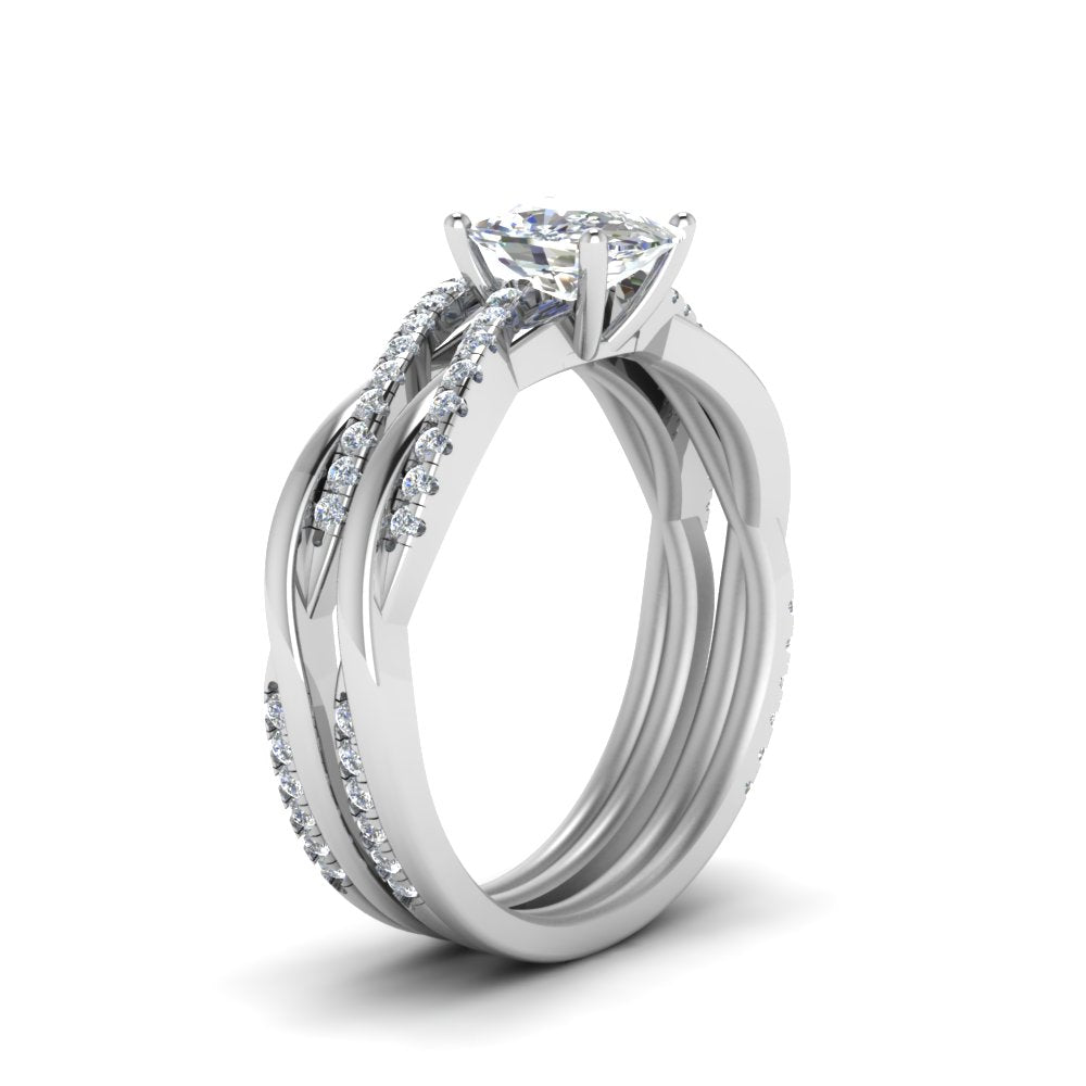 cushion-cut-Infinity-twist-diamond-matching-bridal-set-in-14K-white-gold-FD8253CU-NL-WG