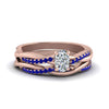 Load image into Gallery viewer, cushion-cut-Infinity-twist-diamond-matching-bridal-set-with-blue-sapphire-in-14K-rose-gold-FD8253CUGSABL-NL-RG