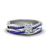 Load image into Gallery viewer, cushion-cut-Infinity-twist-diamond-matching-bridal-set-with-blue-sapphire-in-950-Platinum-FD8253CUGSABL-NL-WG