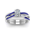 Thumbnail 65 - cushion-cut-Infinity-twist-diamond-matching-bridal-set-with-blue-sapphire-in-950-Platinum-FD8253CUGSABL-NL-WG