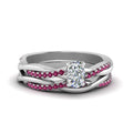Thumbnail 67 - cushion-cut-Infinity-twist-diamond-matching-bridal-set-with-pink-sapphire-in-950-Platinum-FD8253CUGSADRPI-NL-WG
