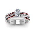 Thumbnail 36 - cushion-cut-Infinity-twist-diamond-matching-bridal-set-with-ruby-in-14K-white-gold-FD8253CUGRUDR-NL-WG