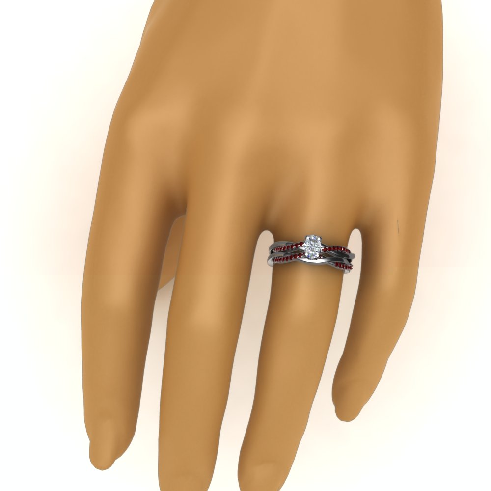 cushion-cut-Infinity-twist-diamond-matching-bridal-set-with-ruby-in-14K-white-gold-FD8253CUGRUDR-NL-WG