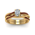 Thumbnail 56 - cushion-cut-Infinity-twist-diamond-matching-bridal-set-with-ruby-in-14K-yellow-gold-FD8253CUGRUDR-NL-YG