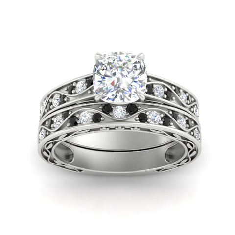 cushion-cut-antique-filigree-black-diamond-bridal-ring-set-in-white-gold-fdens3543cugblackangle5-nl-wg.jpg