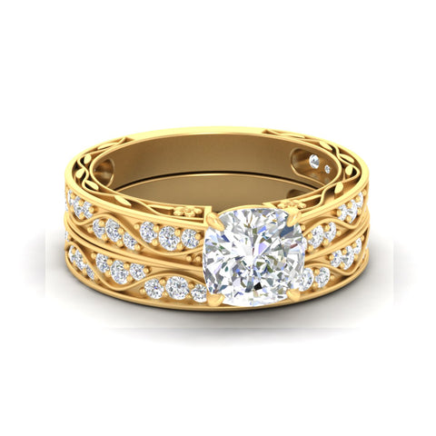 cushion-cut-antique-filigree-diamond-bridal-ring-set-in-yellow-gold-fdens3543cusleep-nl-yg.jpg
