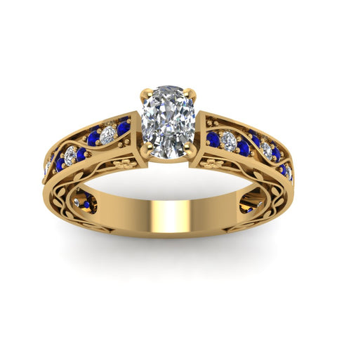 cushion-cut-antique-filigree-diamond-ring-with-blue-sapphire-in-14K-yellow-gold-FDENS3543CURGSABLANGLE5-NL-YG_b0933a53-de7a-4c30-94b4-4209706f64b0