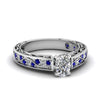 Load image into Gallery viewer, cushion-cut-antique-filigree-diamond-ring-with-blue-sapphire-in-950-platinum-FDENS3543CURGSABL-NL-WG_a90dd381-1428-46e3-8a48-a72b8f4e966a