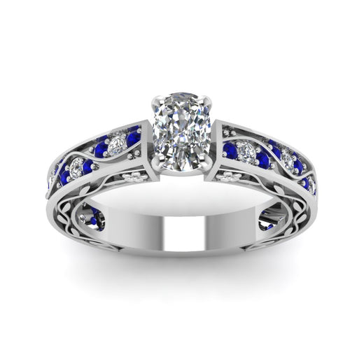 cushion-cut-antique-filigree-diamond-ring-with-blue-sapphire-in-950-platinum-FDENS3543CURGSABLANGLE5-NL-WG_741cb120-dbd9-4e9d-b5c6-b88796ee1111