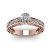 Load image into Gallery viewer, cushion-cut-antique-filigree-diamond-ring-with-ice-blue-topaz-in-14K-rose-gold-FDENS3543CURGICBLTOANGLE5-NL-RG_f3a0ab6a-40ed-4aff-902e-d4dd88ea1182