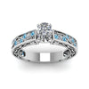 Load image into Gallery viewer, cushion-cut-antique-filigree-diamond-ring-with-ice-blue-topaz-in-14K-white-gold-FDENS3543CURGICBLTOANGLE5-NL-WG_377713ca-d868-4dc1-b4c2-b7d9212db1e3