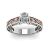 Load image into Gallery viewer, cushion-cut-antique-filigree-diamond-ring-with-orange-sapphire-in-950-platinum-FDENS3543CURGSAORANGLE5-NL-WG_0d518fbf-cb9e-40c6-bcc5-afb964a5760f