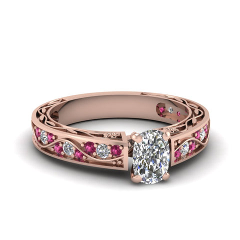 cushion-cut-antique-filigree-diamond-ring-with-pink-sapphire-in-14K-rose-gold-FDENS3543CURGSADRPI-NL-RG