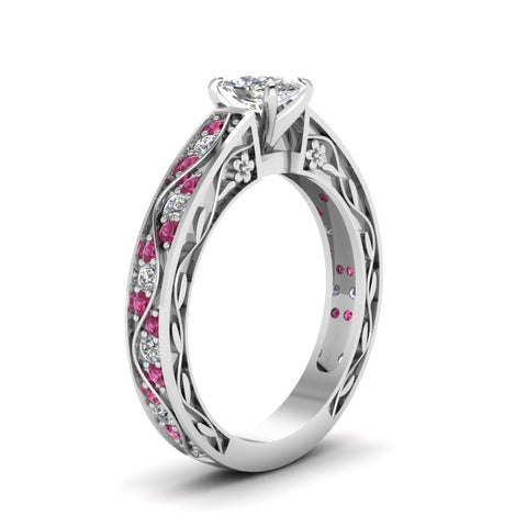 cushion-cut-antique-filigree-diamond-ring-with-pink-sapphire-in-14K-white-gold-FDENS3543CURGSADRPIANGLE2-NL-WG_e4816989-390c-41f4-a890-d1f44cf64238