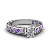 Load image into Gallery viewer, cushion-cut-antique-filigree-diamond-ring-with-violac-topaz-in-14K-white-gold-FDENS3543CURGVITO-NL-WG_7289646c-c18d-480d-a0f5-149613b31bd2
