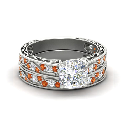 cushion-cut-antique-filigree-orange-sapphire-bridal-ring-set-in-white-gold-fdens3543cugsaorsleep-nl-wg.jpg