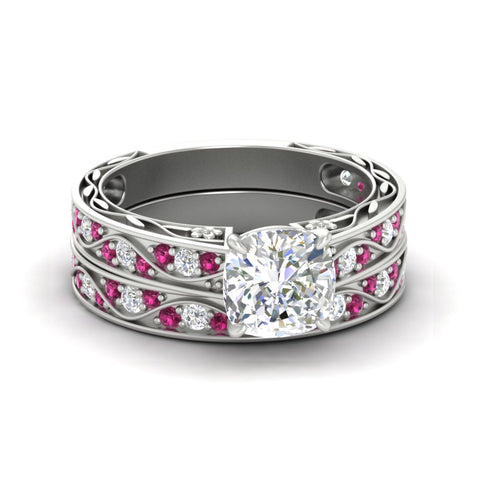 cushion-cut-antique-filigree-pink-sapphire-bridal-ring-set-in-white-gold-fdens3543cugsadrpisleep-nl-wg.jpg