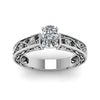 Load image into Gallery viewer, cushion-cut-antique-filigree-ring-with-black-diamond-in-14K-white-gold-FDENS3543CURGBLACKANGLE5-NL-WG_3c79c9a5-0448-4606-86c8-d23e36a95d3d