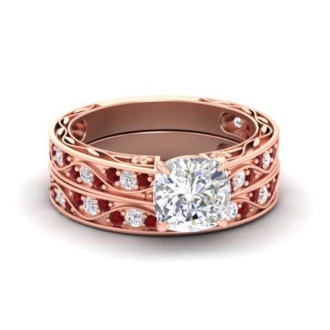cushion-cut-antique-filigree-ruby-bridal-ring-set-in-rose-gold-fdens3543cugrudrsleep-nl-rg.jpg