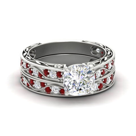 cushion-cut-antique-filigree-ruby-bridal-ring-set-in-white-gold-fdens3543cugrudrsleep-nl-wg.jpg