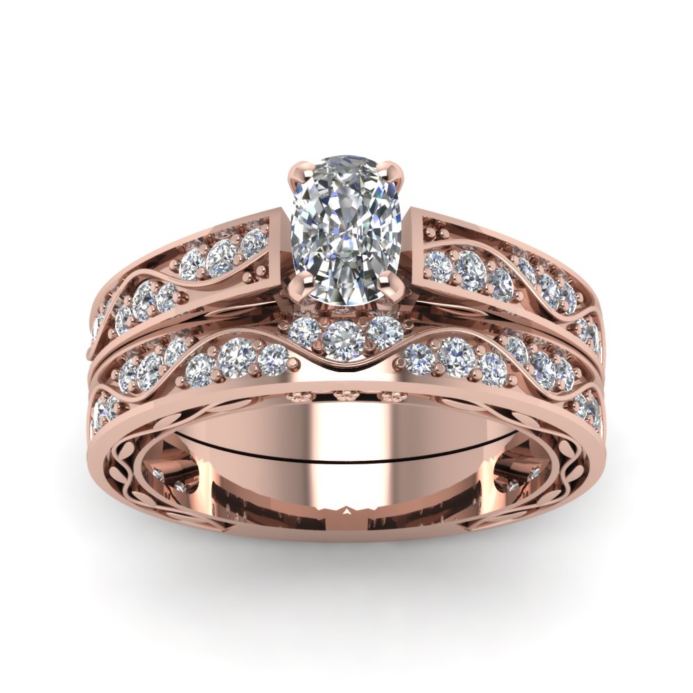 cushion-cut-antique-filigree-wedding-ring-set-in-rose-gold-FDENS3543CUANGLE5-NL-RG