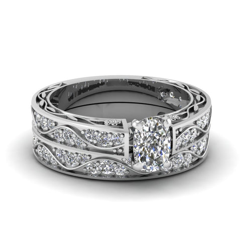 cushion-cut-antique-filigree-wedding-ring-set-in-white-gold-FDENS3543CU-NL-WG