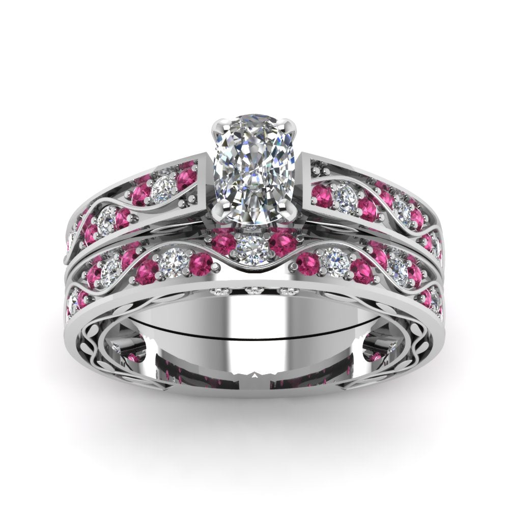 cushion-cut-antique-filigree-wedding-ring-set-with-pink-sapphire-in-white-gold-FDENS3543CUGSADRPIANGLE5-NL-WG