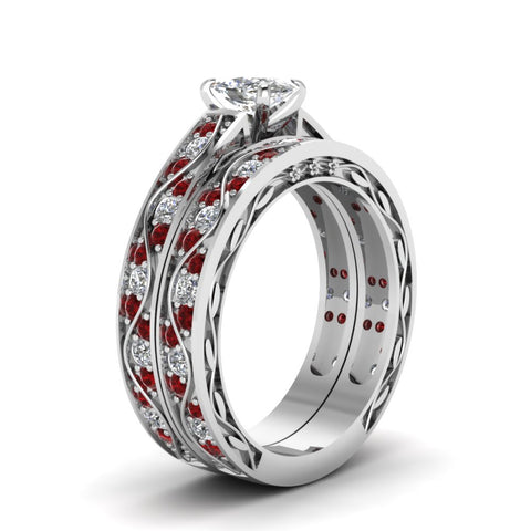 cushion-cut-antique-filigree-wedding-ring-set-with-ruby-in-white-gold-FDENS3543CUGRUDRANGLE2-NL-WG