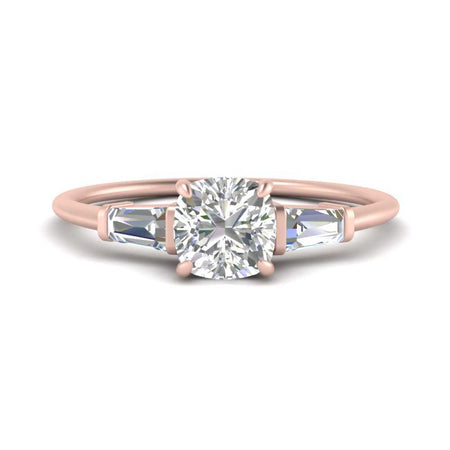 Tapered Baguette Cushion Cut Engagement Ring