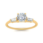 Load image into Gallery viewer, cushion-cut-bar-baguette-3-stone-diamond-engagement-ring-in-FDENS100CUR-NL-YG