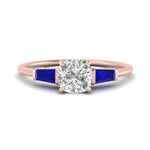 Load image into Gallery viewer, cushion-cut-bar-baguette-3-stone-sapphire-engagement-ring-in-FDENS100CURGSABL-NL-RG