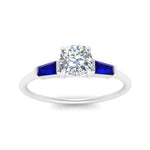 Load image into Gallery viewer, cushion-cut-bar-baguette-3-stone-sapphire-engagement-ring-in-FDENS100CURGSABL-NL-WG