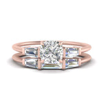Load image into Gallery viewer, cushion-cut-bar-set-diamond-ring-with-matching-3-baguette-wedding-band-in-FDENS100CU-NL-RG
