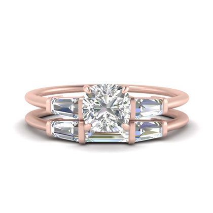 cushion-cut-bar-set-diamond-ring-with-matching-3-baguette-wedding-band-in-rose-gold-FDENS100CU-NL-RG