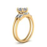 Load image into Gallery viewer, cushion-cut-bar-set-diamond-ring-with-matching-3-baguette-wedding-band-in-FDENS100CU-NL-YG
