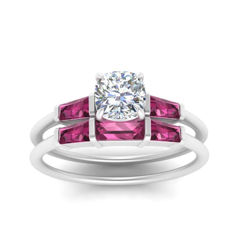 cushion-cut-bar-set-pink-sapphire-ring-with-matching-3-baguette-wedding-band-in-FDENS100CUGSADRPI-NL-WG