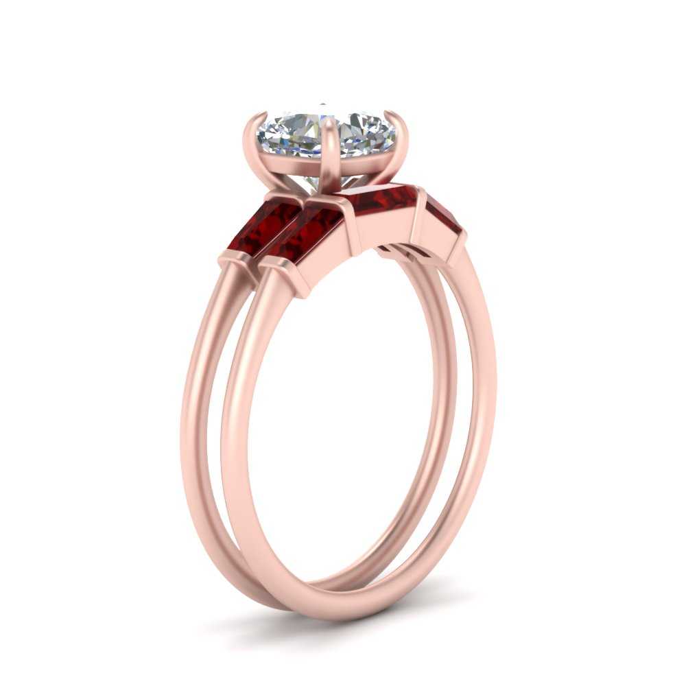 cushion-cut-bar-set-ruby-ring-with-matching-3-baguette-wedding-band-in-FDENS100CUGRUDR-NL-RG