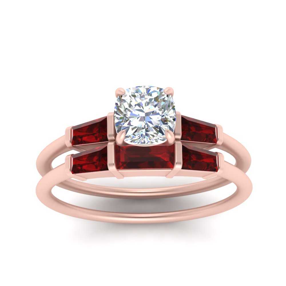 cushion-cut-bar-set-ruby-ring-with-matching-3-baguette-wedding-band-in-FDENS100CUGRUDR-NL-RG