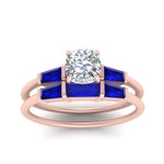 Load image into Gallery viewer, cushion-cut-bar-set-sapphire-ring-with-matching-3-baguette-wedding-band-in-FDENS100CUGSABL-NL-RG
