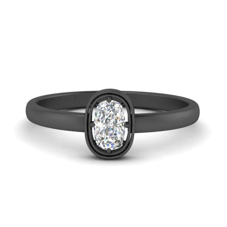 Cushion Cut Diamond Bezel Solitaire Engagement Ring
