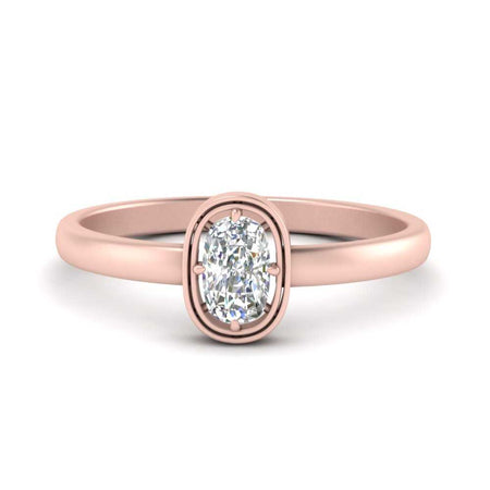 Cushion Cut Diamond Bezel Solitaire Engagement Ring