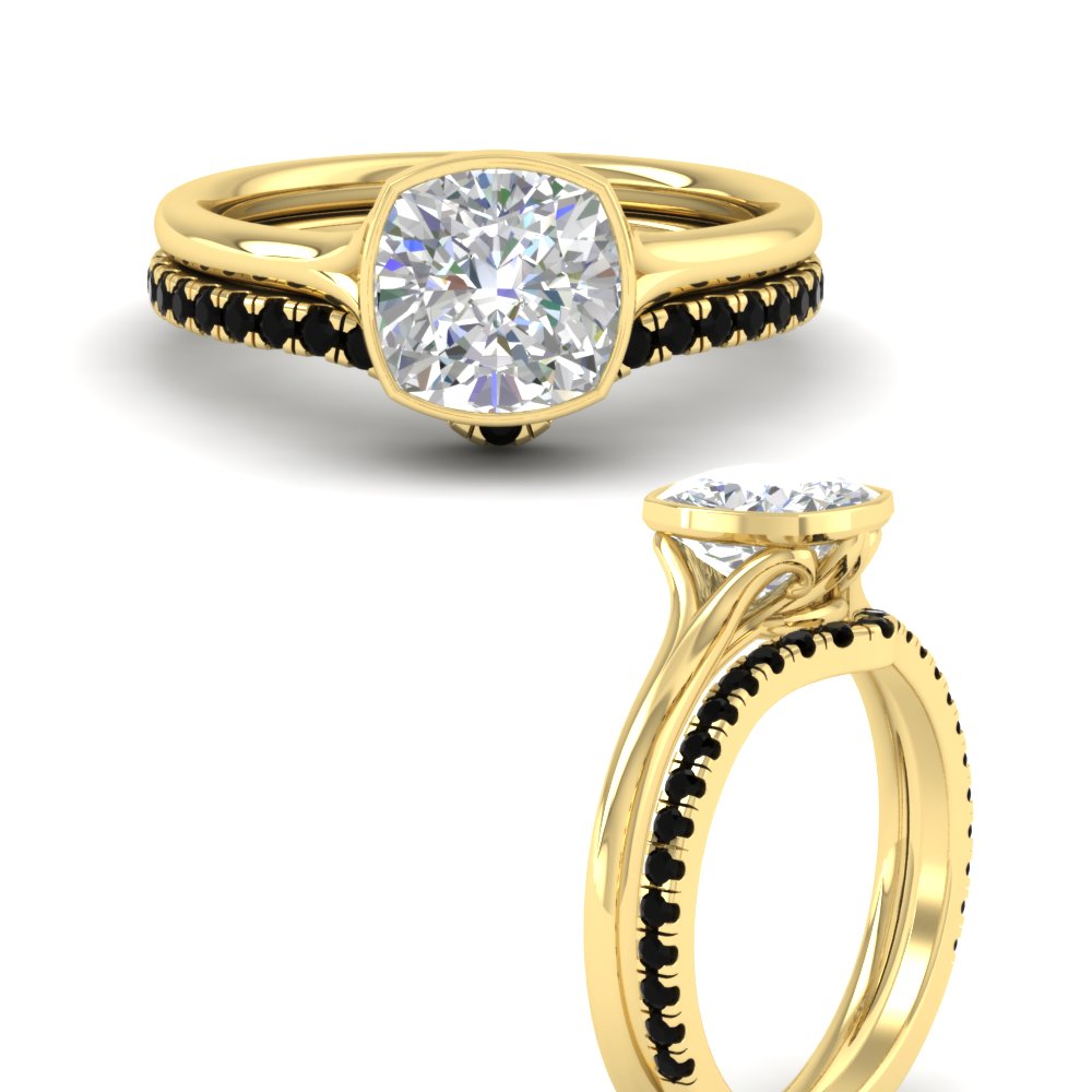 cushion-cut-bezel-solitaire-ring-with-black-diamond-band-in-yellow-gold-FD11229CUGBLACKANGLE3-NL-YG.jpg?v=1758702831