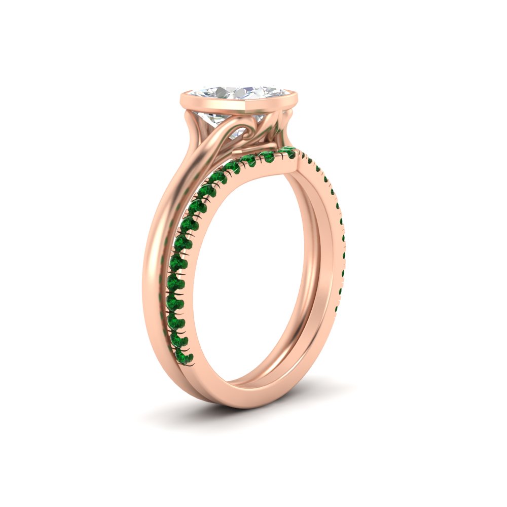 cushion-cut-bezel-solitaire-ring-with-emerald-band-in-rose-gold-FD11229CUGEMGRANGLE2-NL-RG.jpg?v=1758702831