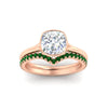 Load image into Gallery viewer, cushion-cut-bezel-solitaire-ring-with-emerald-band-in-rose-gold-FD11229CUGEMGRANGLE5-NL-RG.jpg?v=1758702831