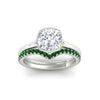 Load image into Gallery viewer, cushion-cut-bezel-solitaire-ring-with-emerald-band-in-white-gold-FD11229CUGEMGRANGLE5-NL-WG.jpg?v=1758702831