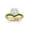 Load image into Gallery viewer, cushion-cut-bezel-solitaire-ring-with-emerald-band-in-yellow-gold-FD11229CUGEMGRANGLE5-NL-YG.jpg?v=1758702831